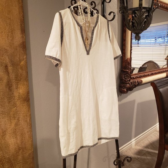 J.CREW White Tunic 100% Cotton Dress.  M - Picture 3 of 6